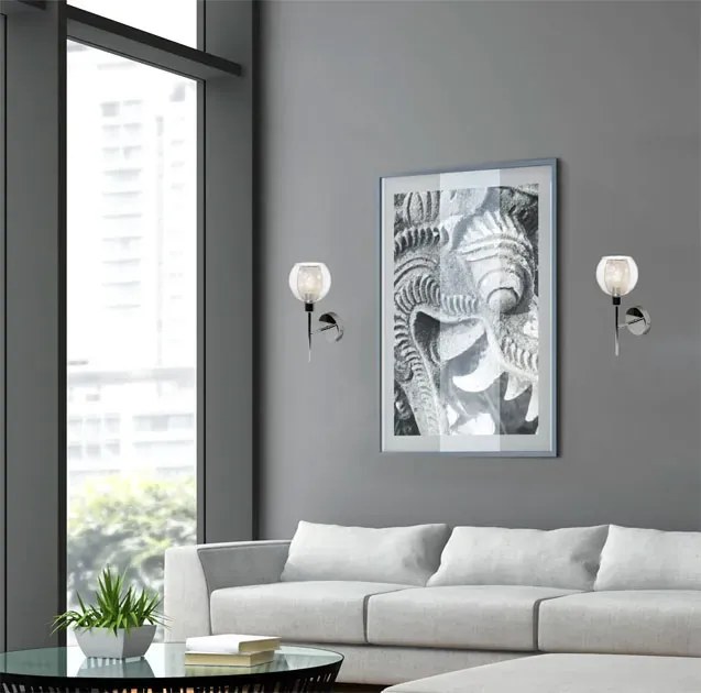 Nowoczesny chromowany kinkiet - D280 R1-F27