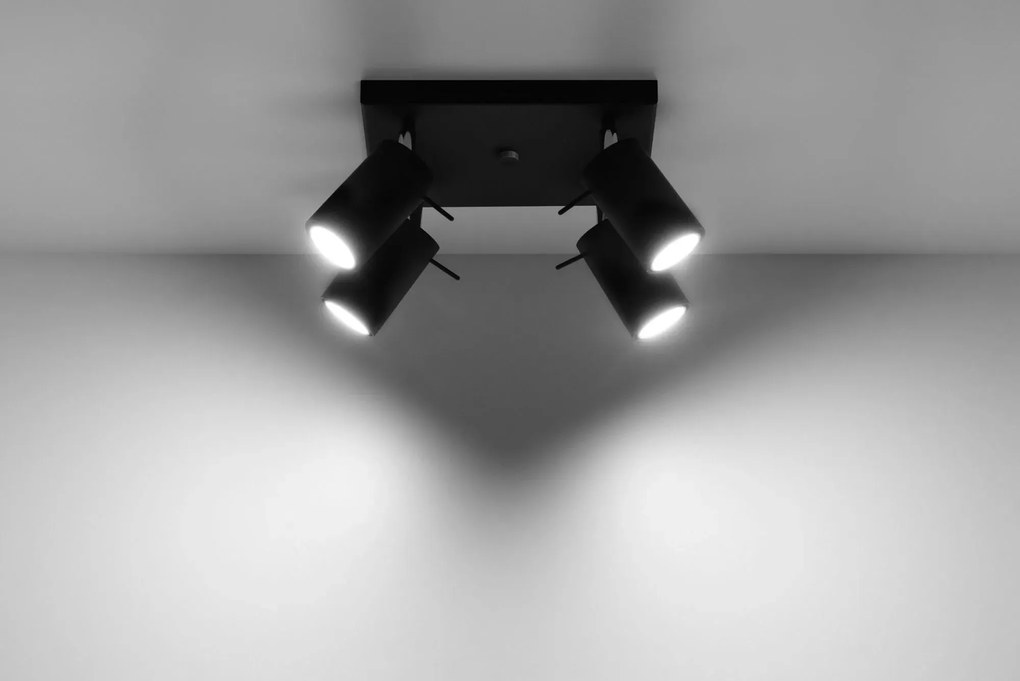 Loftowy halogenowy plafon czarny M3-T61