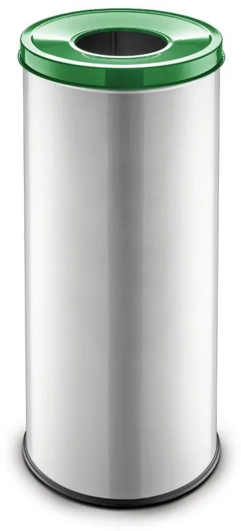 Kosz na śmieci segregowane 45 L, bez naklejki, srebrny, szkło