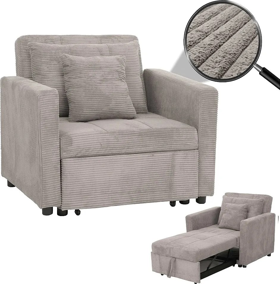 Fotel rozkładany MCW-L90,  jasnoszary