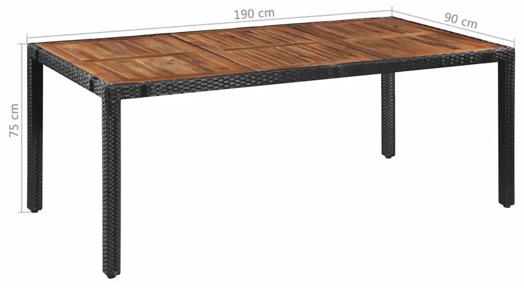 Zestaw czarno-brązowych mebli ogrodowych - Vixen 5X