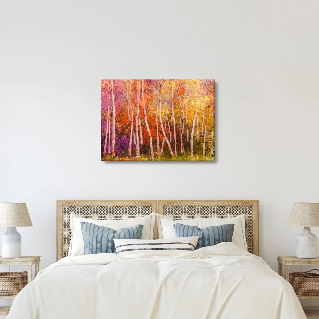 Obraz kolorowego lasu (70x50 cm)