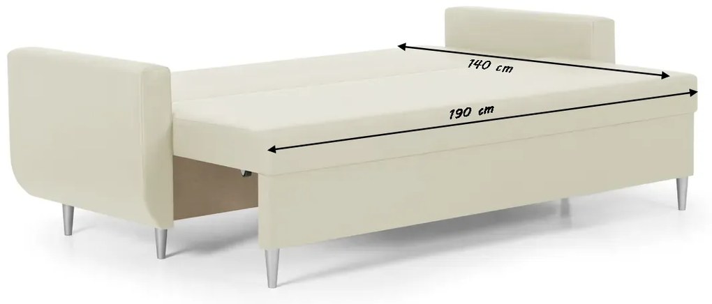 Kanapa sofa 3 os z funkcją spania RED Czerwony