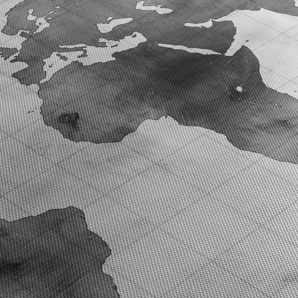 Obraz - Mapa świata 2 (z zegarem) (90x30 cm)