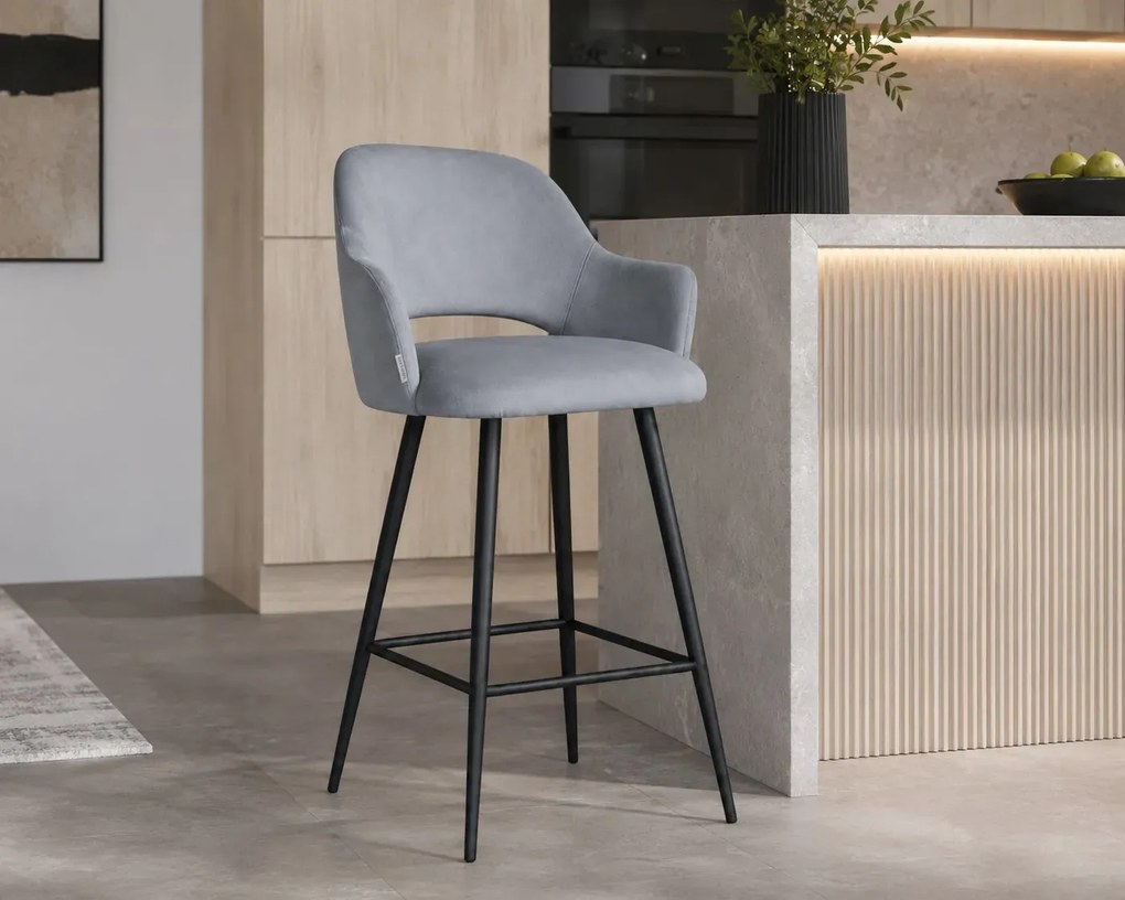 Hoker obrotowy 360° krzesło barowe Milano noga metalowa czarna BL06