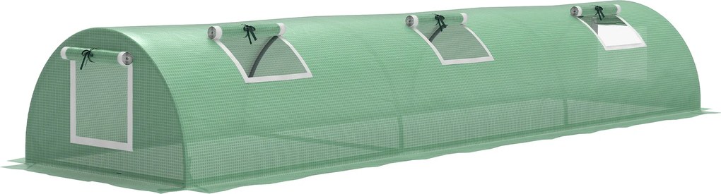 Outsunny Szklarnia Foliowa, odporna na warunki pogodowe, UV-odporna, Tunnel, 300 cm x 80 cm x 45 cm, Zielona