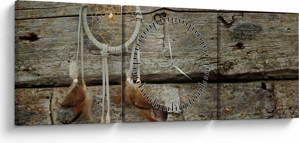 Obraz - Łapacz snów (z zegarem) (90x30 cm)