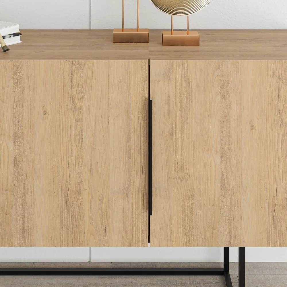 Niska komoda w dekorze dębu 150x80 cm Titan – Marckeric