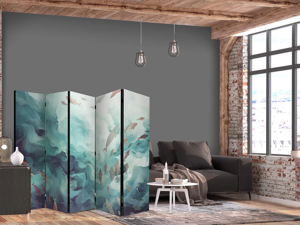 Parawan jednostronny Zwierzęta 225x172 cm 5-częściowy szary ARTGEIST B