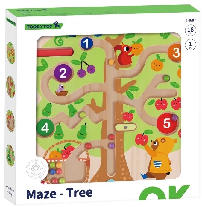 Tooky toy labirynt drzewko owocowe magnetyczne nauka liczenia