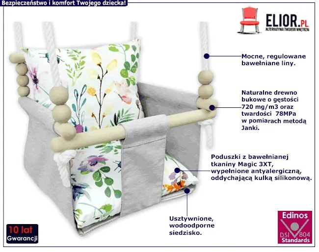 Wodoodporna huśtawka dziecięca kwiatki - Xora