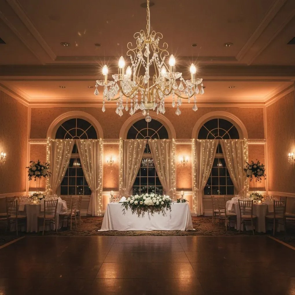 Złoty Żyrandol Kryształowy Glamour D4-T21