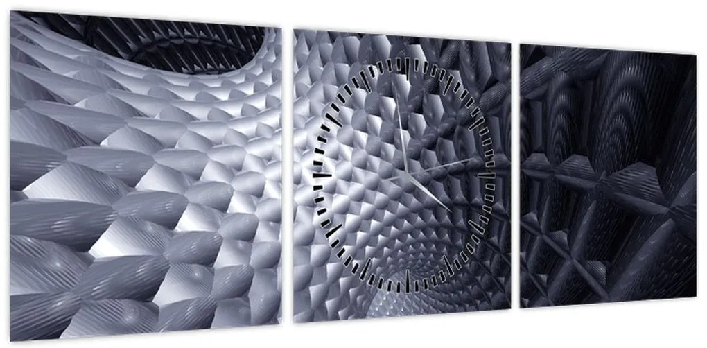 Obraz - Abstrakcja 3D (z zegarem) (90x30 cm)