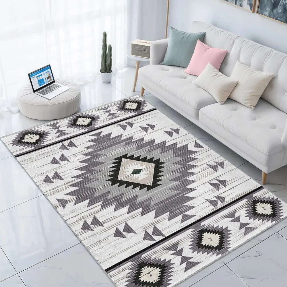 Jasnoszary dywan odpowiedni do prania 120x180 cm Ethnic Geo – Mila Home