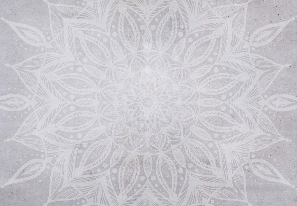 Fototapeta - Mandala na betonowej ścianie (196x136 cm)