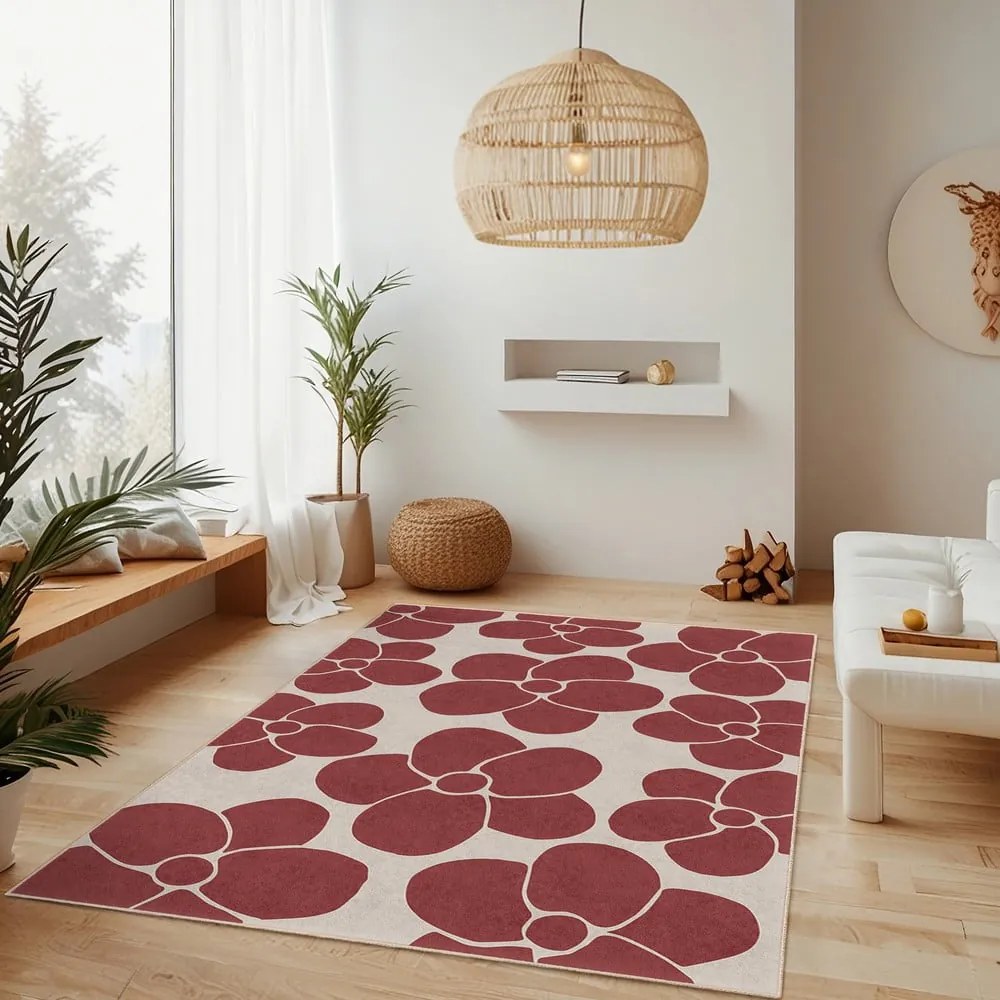 Czerwony dywan odpowiedni do prania 60x100 cm Red Meadow – Mila Home