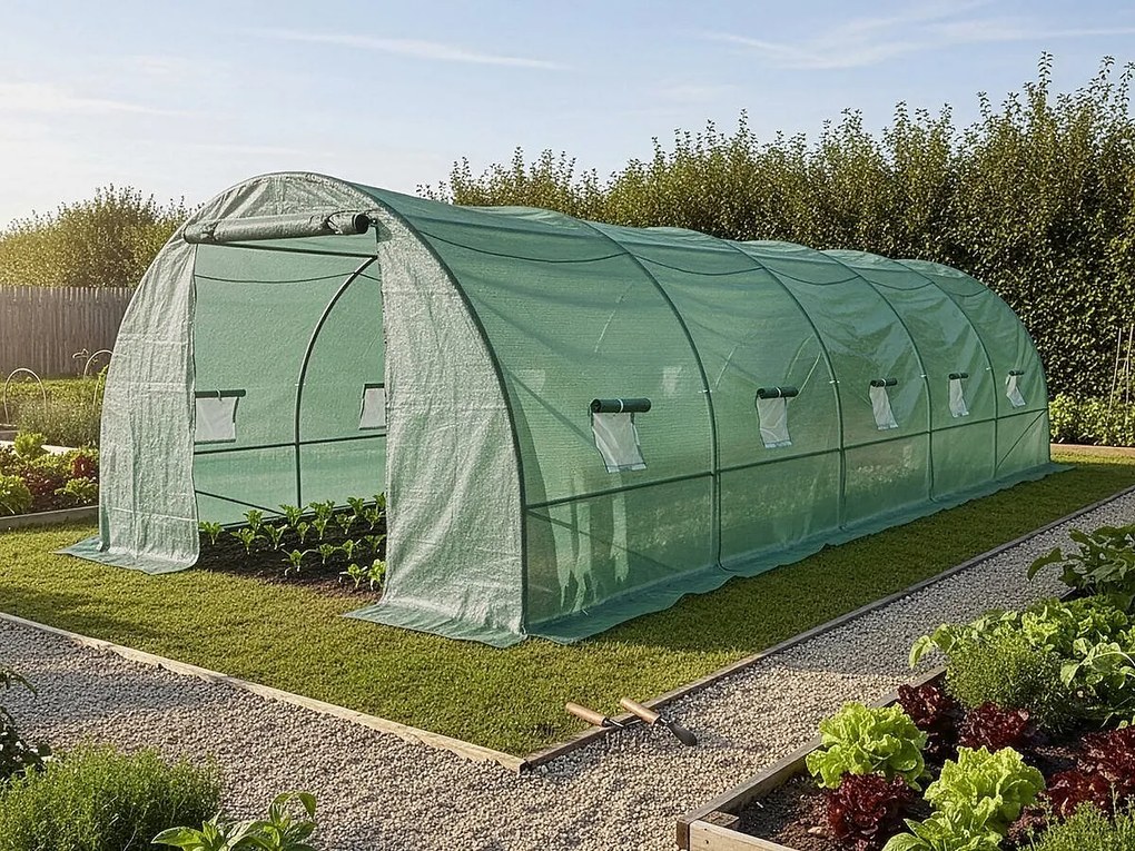 Tunel ogrodowy "Lys" 8 x 3 m - szklarnia - 24 m² - 140 g - zielony