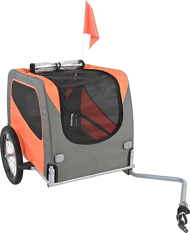 Przyczepa Rowerowa 2 w 1, SucceBuy Pet Bike Trailer, Dog and Cat Bike Carrier, Ładowność 30 kg, Stal Wodoodporna