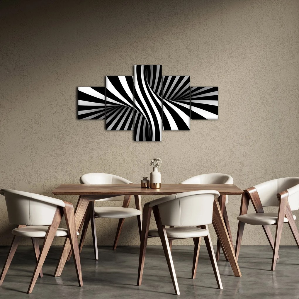 Abstrakcyjny obraz z paskami zebry (125x70 cm)