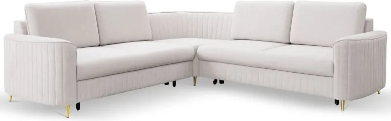 Narożnik LAREN nowoczesna sofa z funkcją spania pojemnik na pościel lewa strona CASTEL 04 251x251x85 cm