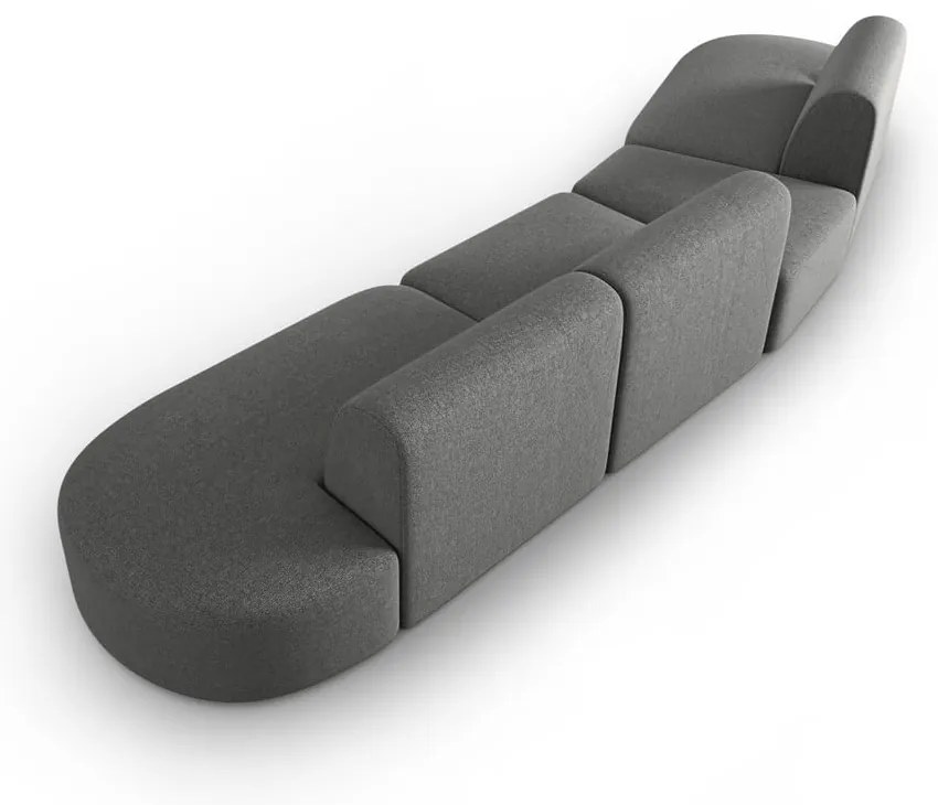 Szara sofa z tkaniny szenilowej lewostronna 428 cm Paolo – Milo Casa