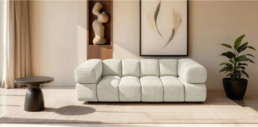 Sofa trzyosobowa, tkanina szenilowa Puente, Ecru, Averro