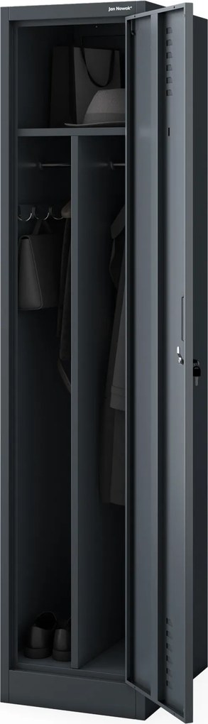 Szafka pracownicza ubraniowa dwukomorowa antracytowa, 400x1800x500 mm: KACPER 1 Plus
