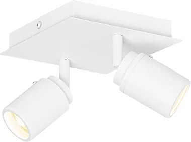 Inteligentny reflektor łazienkowy biały kwadratowy 2-punktowy IP44 z 2 Wifi GU10 50mm - Ducha