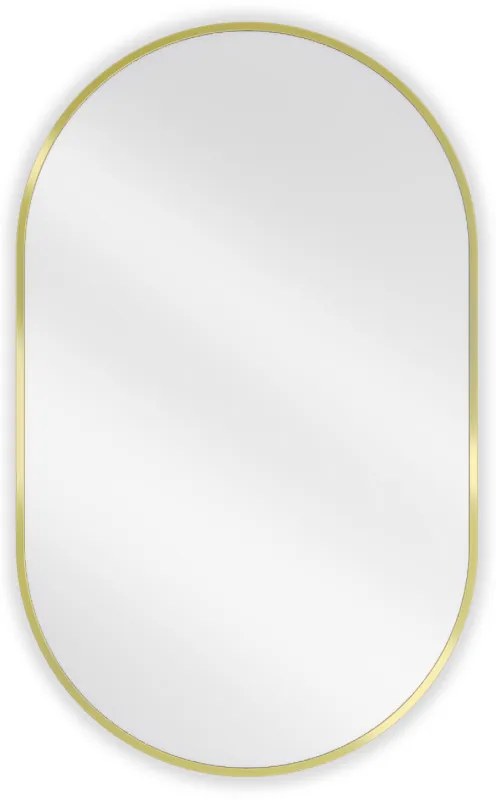 Mexen Loft lustro łazienkowe owalne 90 x 55 cm, rama złota - 9851-090-055-000-50