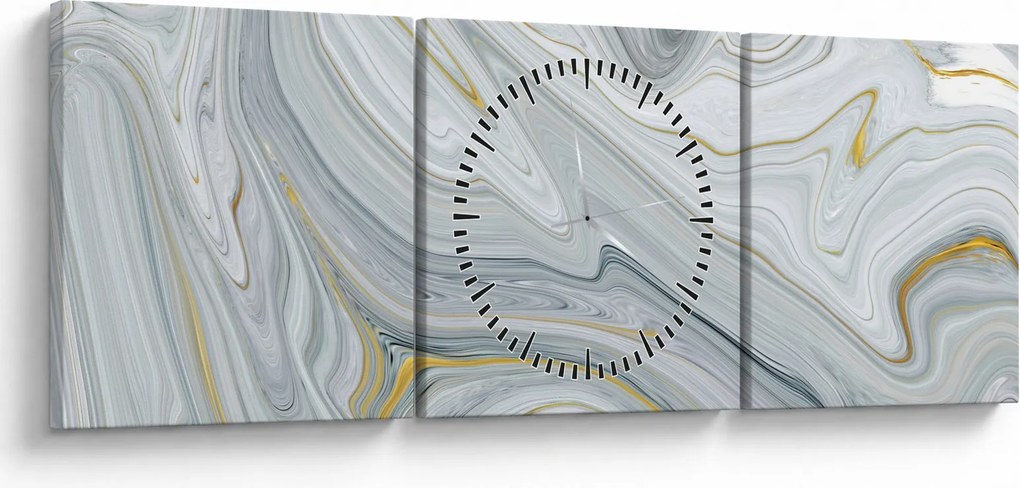 Obraz - Abstrakcja (z zegarem) (90x30 cm)