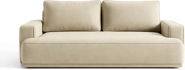 Sofa z Funkcją Spania CAMELIA Beżowa Boucle Japandi
