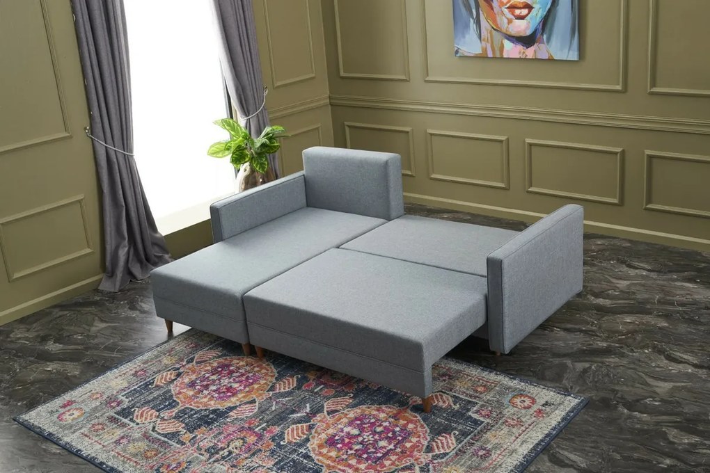 Narożna rozkładana sofa Aydam Left Blue