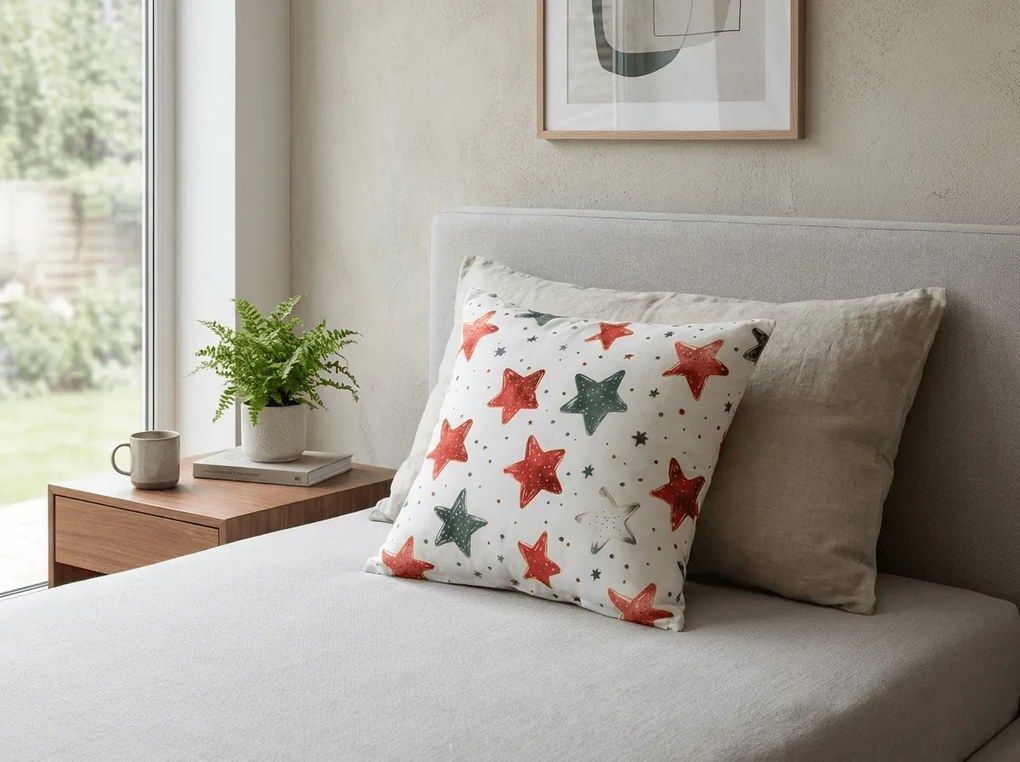 Poszewka na poduszkę z mikrofibry COLORFUL STARS 45x45 cm, kolorowy