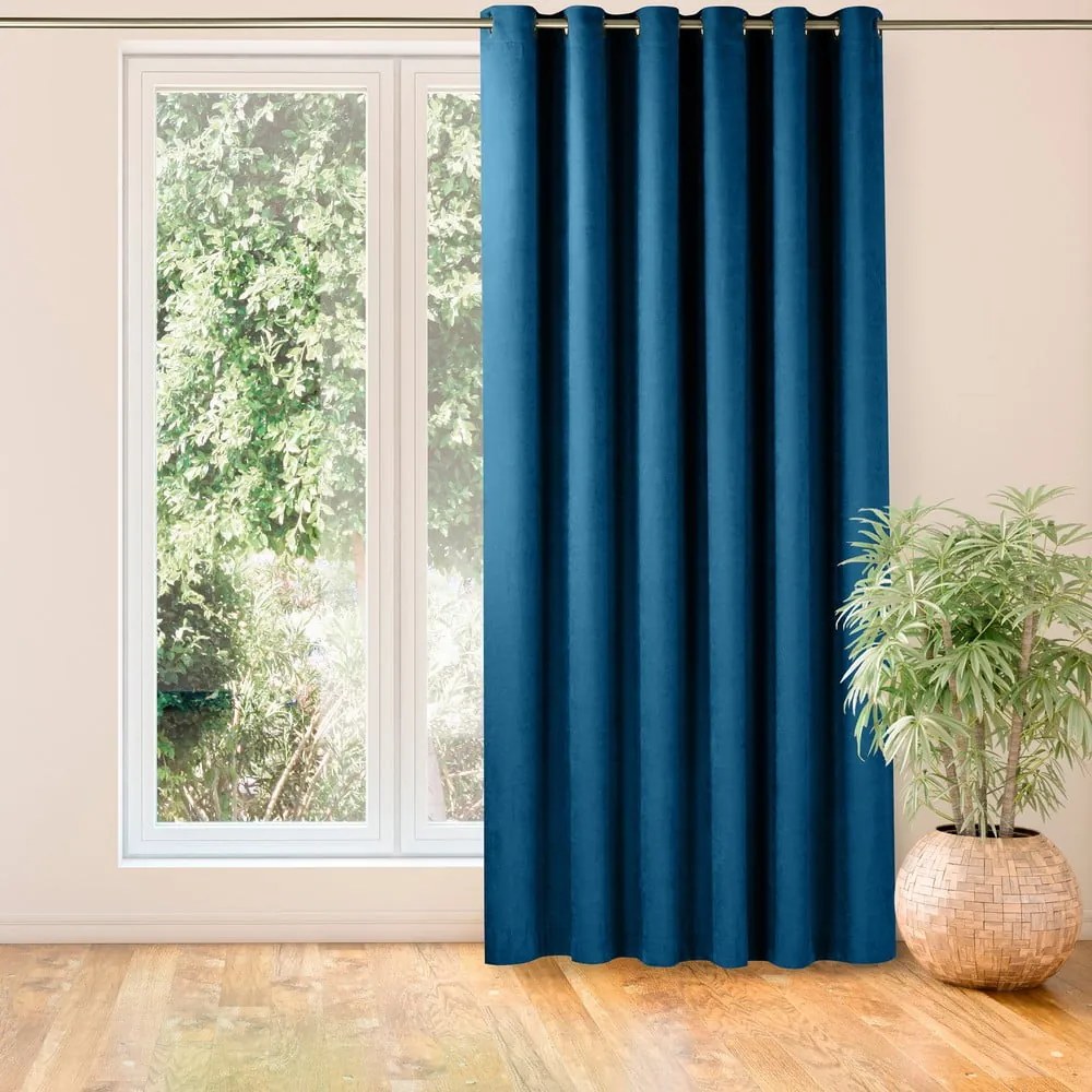 Ciemnoniebieska zasłona 140x225 cm Milana – Homede