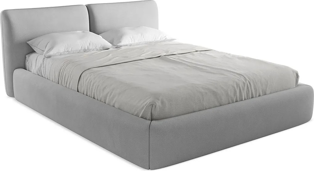 Łóżko 180 x 228 - z tkaniny szenilowej - grafitowy - HOKU