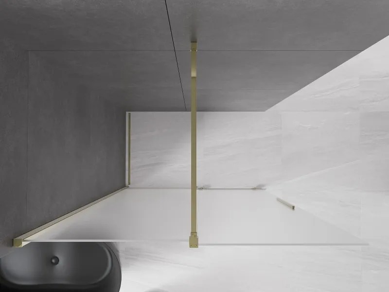 Mexen Velar ścianka prysznicowa rozsuwana Walk-in 130 x 200 cm, szron 8 mm, złota - 871-130-000-33-50