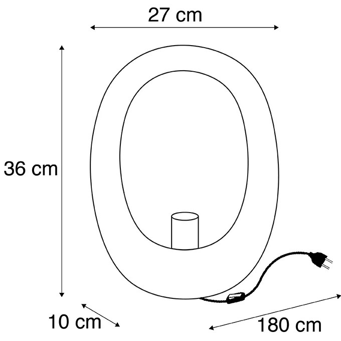 Designerska lampa stołowa czarna ze złotym wnętrzem 36 cm - CovaDesignerski Oswietlenie wewnetrzne