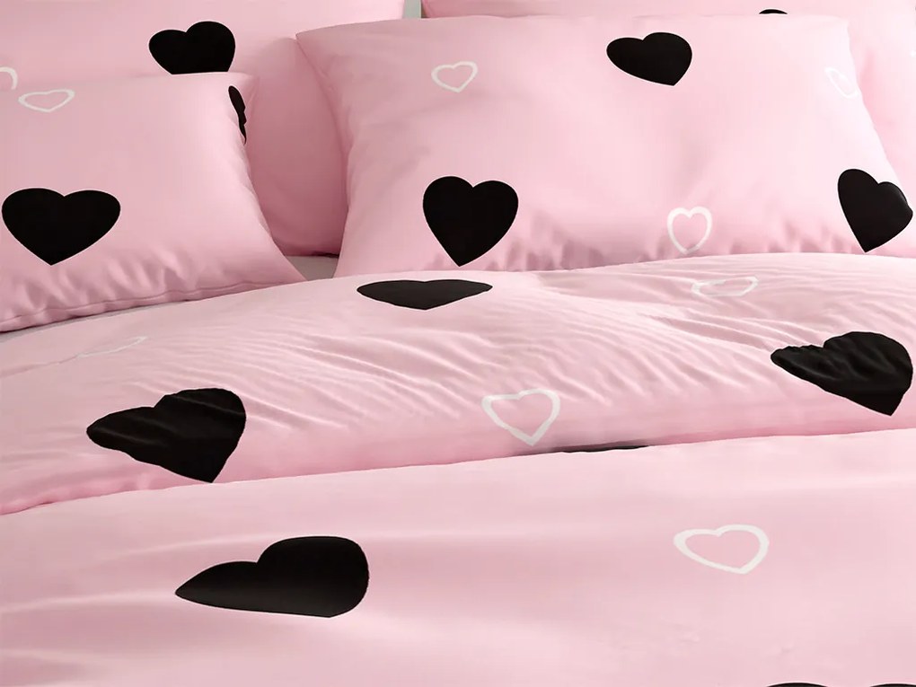 PrzytulneMieszkanie.pl PrzytulneMieszkanie.pl Pościel bawełniana CORAZON BLEND różowa Rozmiar pościeli: 2 szt 70 x 90 cm | 200 x 220 cm