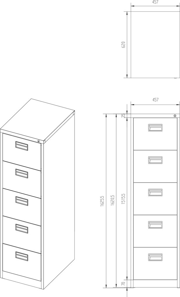 Szafa kartotekowa Eco Design Sara V005 46x62x163 cm antracyt/orzech