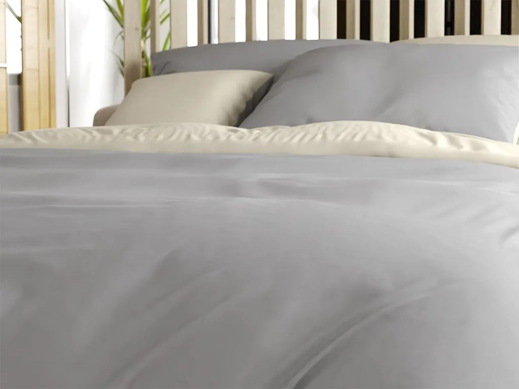 PrzytulneMieszkanie.pl PrzytulneMieszkanie.pl Bawełniana pościel MONOCHROMATIC kremowo-szara Rozmiar pościeli: 70 x 90 cm | 140 x 200 cm