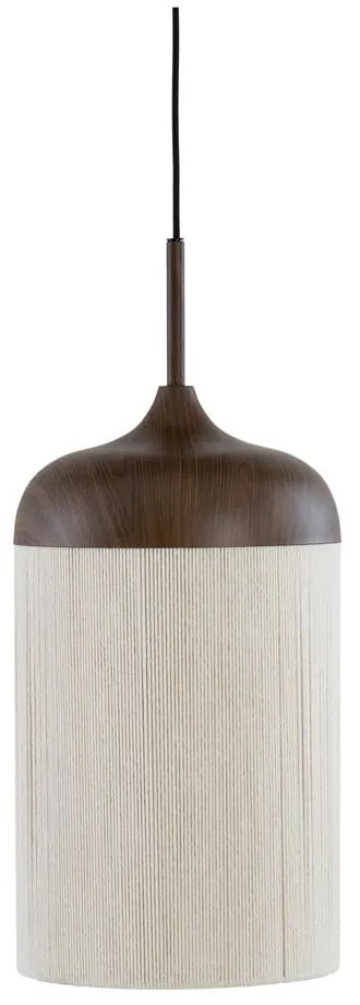 Ciemnobrązowa lampa wisząca z tekstylnym kloszem ø 27,5 cm Dania – Light &amp; Living