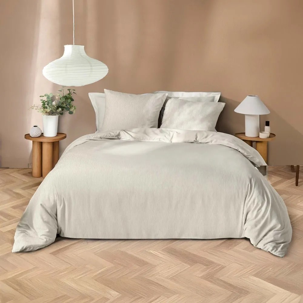 Beżowa pościel dwuosobowa z mikrowłókna 240x220 cm Azura – douceur d'intérieur