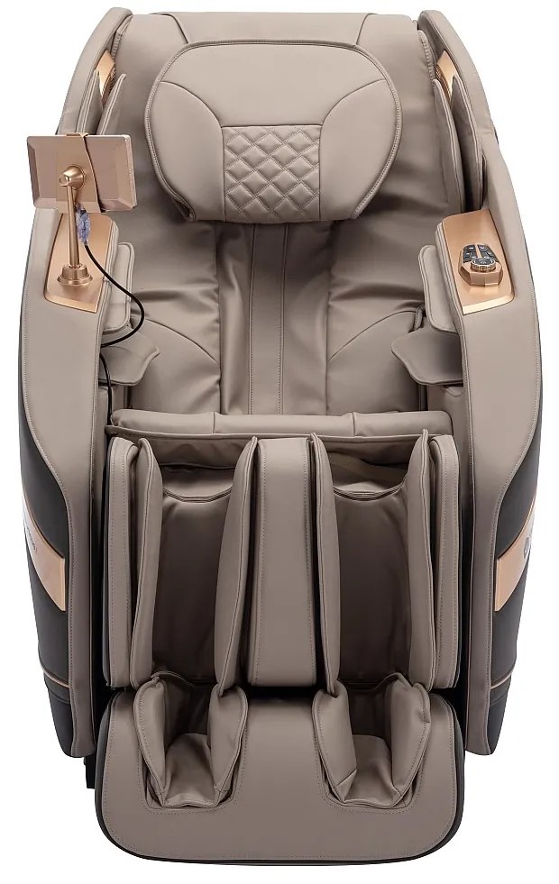 Fotel masujący z ekoskóry - System Zero Gravity - Beżowy - MOWATA