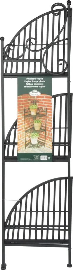 Czarny narożny regał metalowy/kwietnik Esschert Design