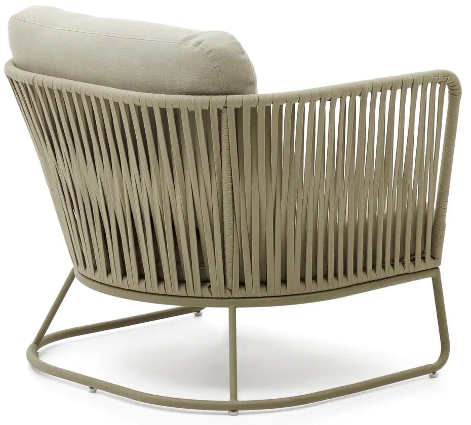 Zielony metalowy fotel ogrodowy Saconca – Kave Home