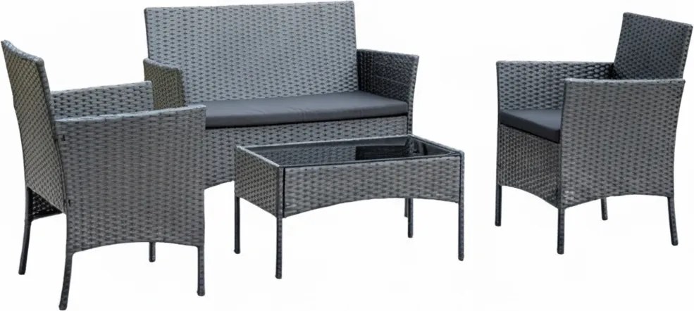 Zestaw mebli ogrodowych - sofa fotele i stolik Natal 010 szary