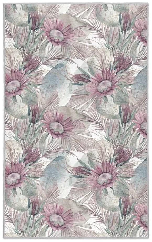 Fioletowo-szary dywan odpowiedni do prania 160x230 cm Dusty Flowers – Mila Home