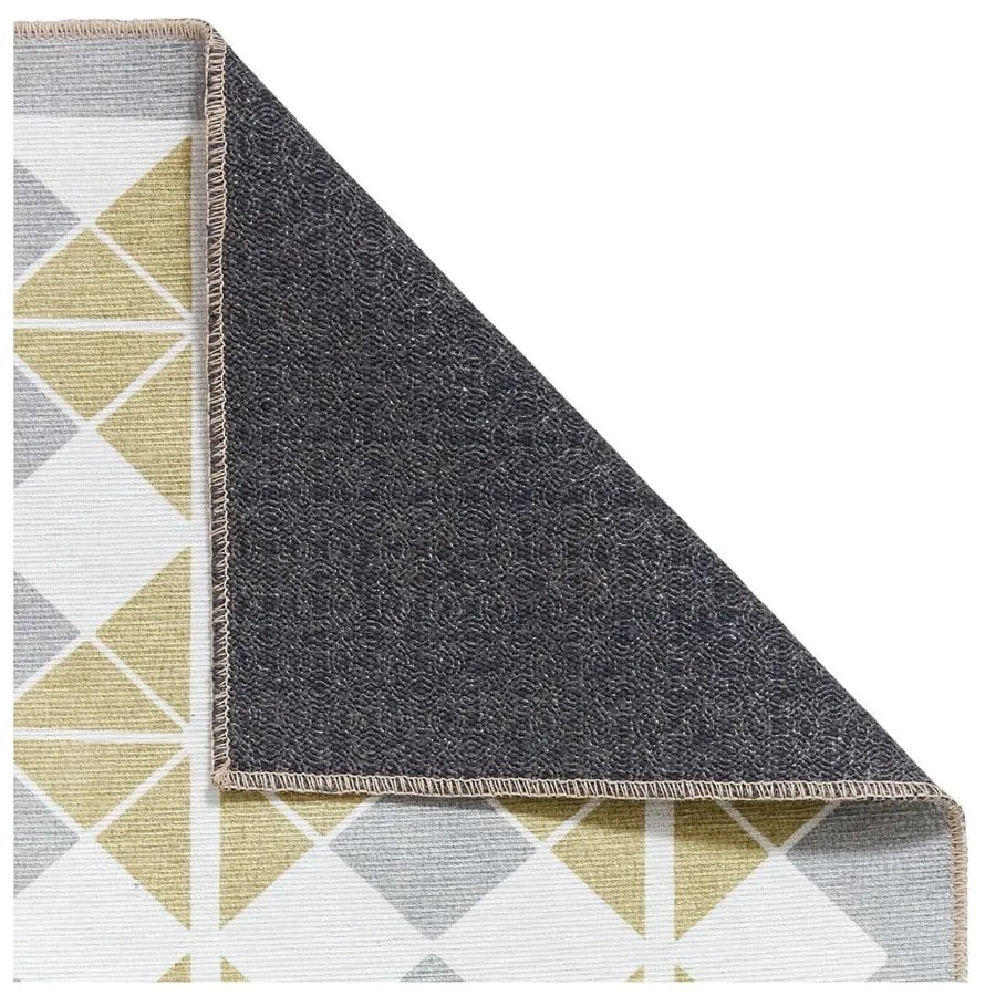 Żółto-szary chodnik odpowiedni do prania 61x170 cm Victoria Yellow – Think Rugs