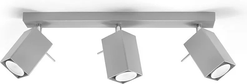 Plafony nowoczesny Briow, stal - 3 źródło światła 4000K - L.45 x H.16 cm - szary