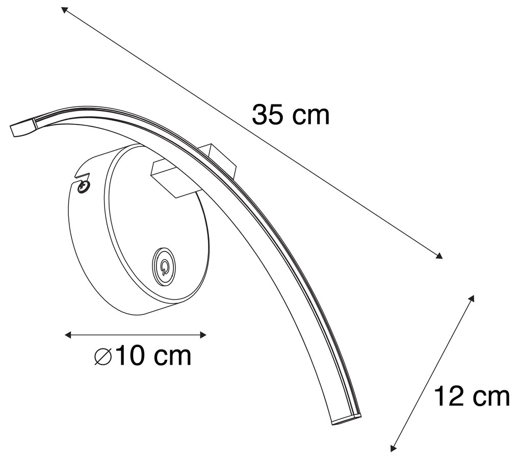 Nowoczesna lampa ścienna ze stali, w tym LED ze ściemniaczem dotykowym - Arch